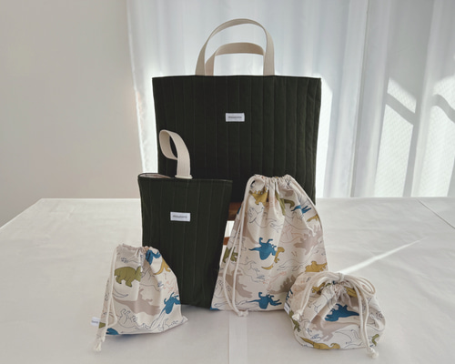 【あんこ】化石(カーキ/ナチュラル) 入園入学グッズ5点 入園入学セット_ — COLORFUL CANDY STYLE