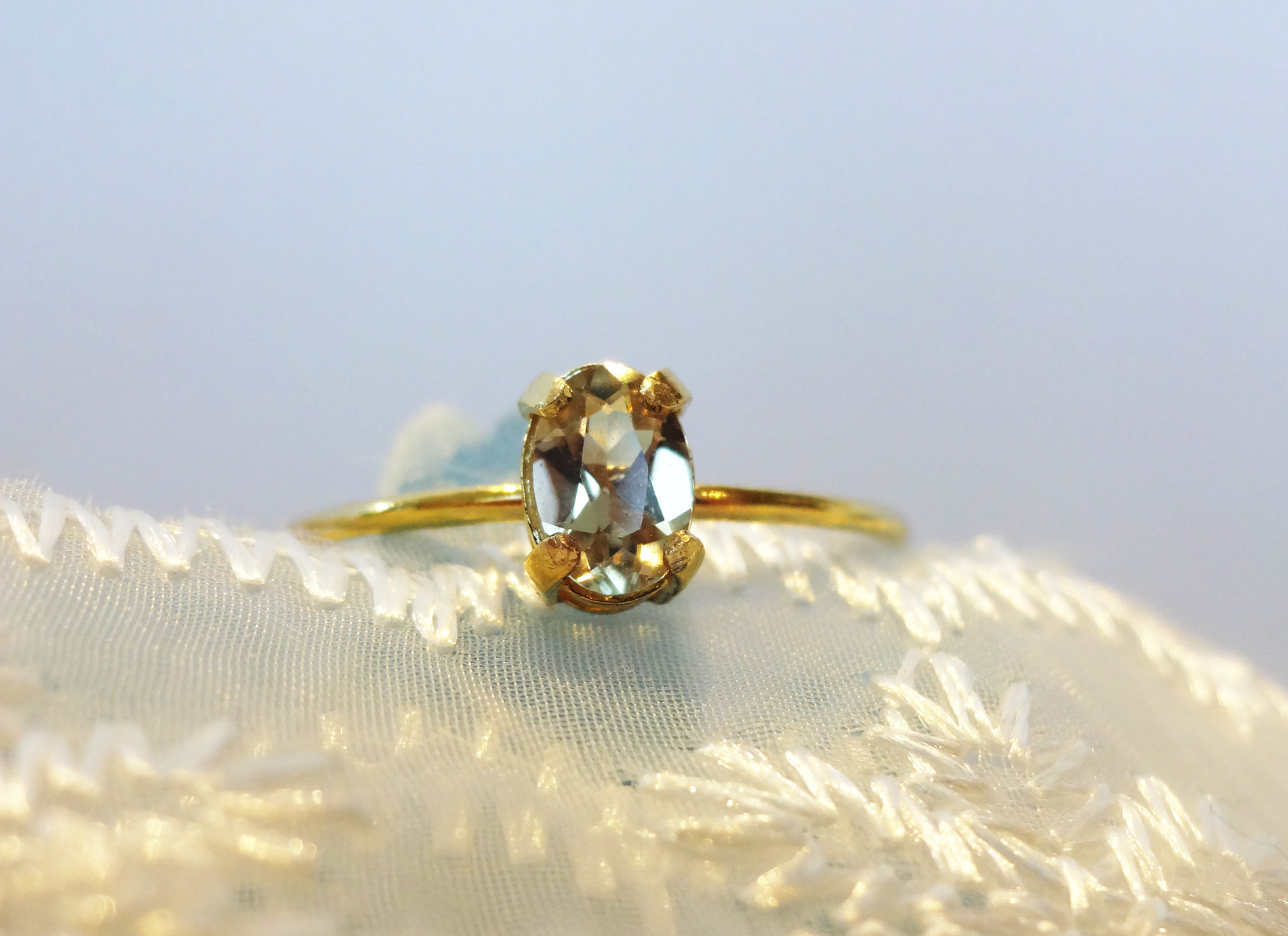 夜明けの変革: ダイアスポアOV・K14GFリング#13/verditter jade