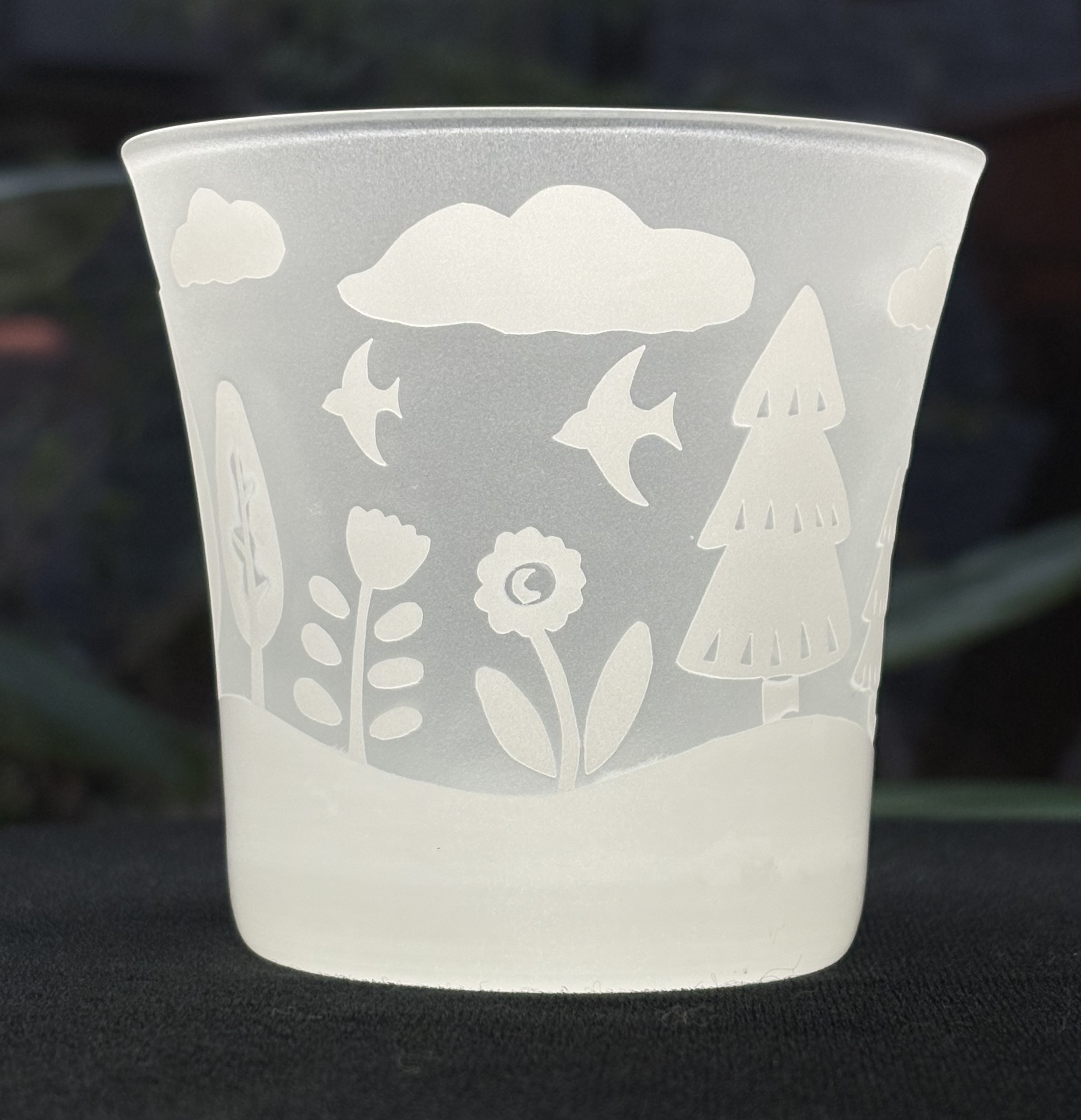 北欧の丘　ロックグラス 　無色×白