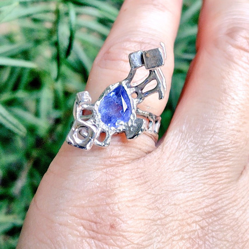 7号・SV925・タンザナイトの指環：《水の中の太陽の思い出02》 指輪