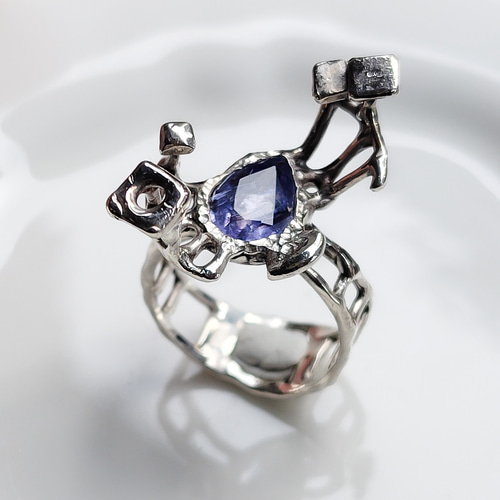 7号・SV925・タンザナイトの指環：《水の中の太陽の思い出02》 指輪