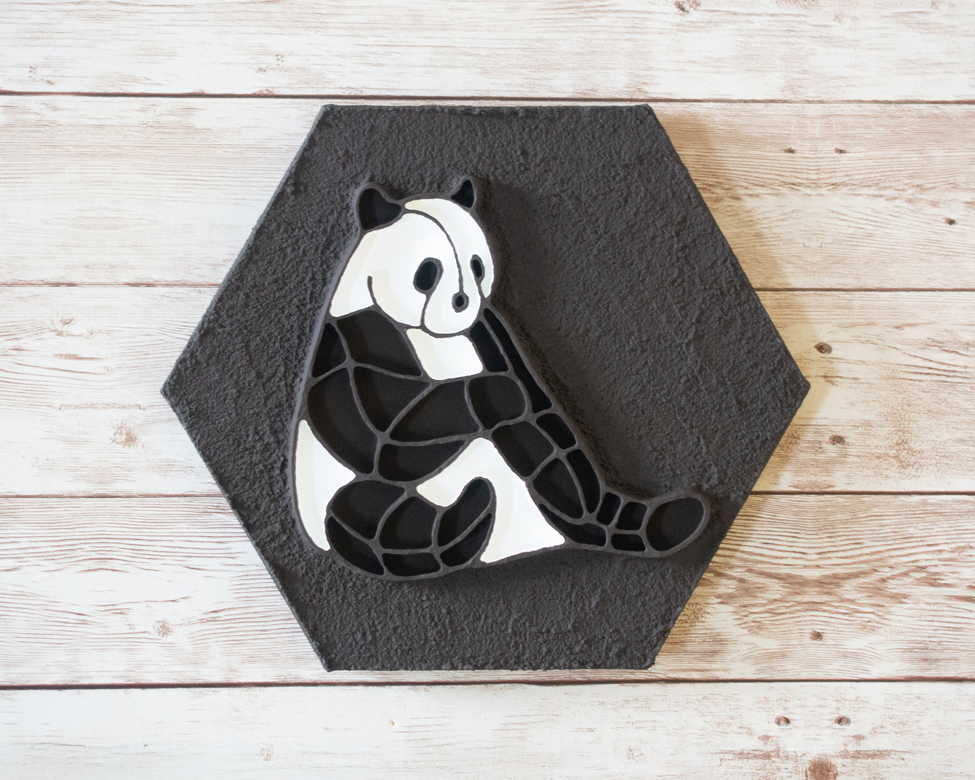 「すわる、パンダ」＊Canvas sculpture＊