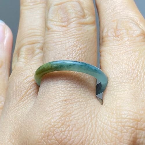 L16-16 氷種 21.0号 黄翡翠 グアテマラ産 A貨 本翡翠 くりぬき リング