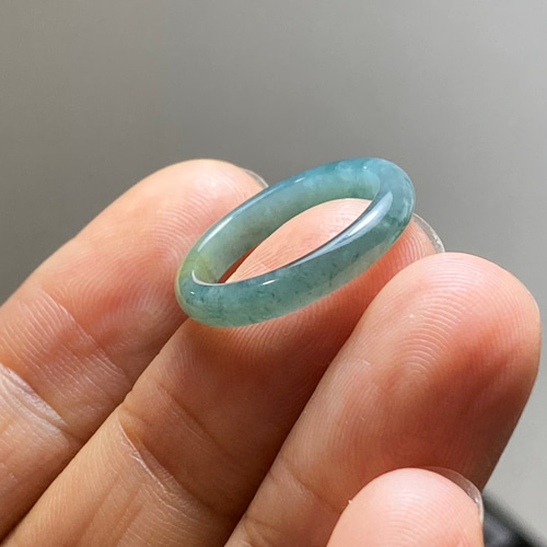 L16-19 ピンキーリング 糯氷種 9.0号 黄翡翠 グアテマラ産 A貨 本翡翠