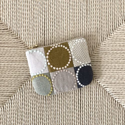 1点限り ⚮̈ミナペルホネン pomppia navy コンパクトウォレットS ミニ