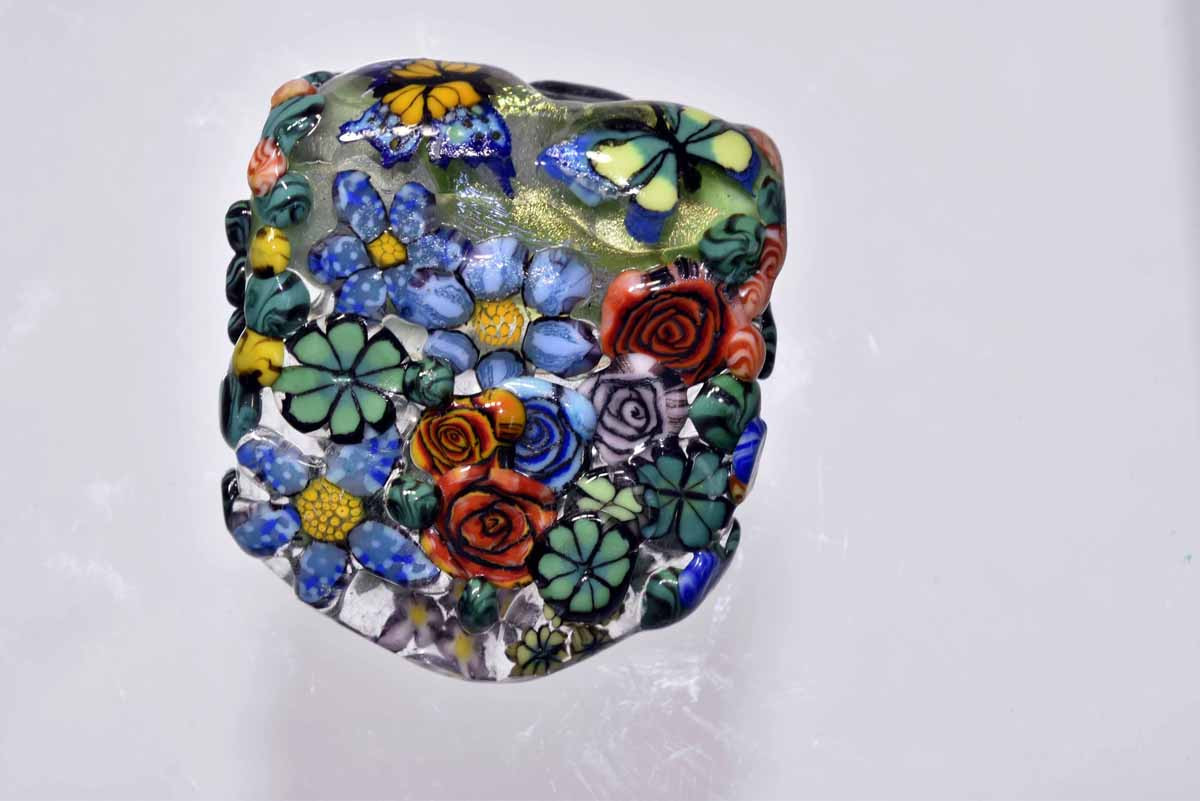 とんぼ玉 トンボ玉 蜻蛉玉 ペンダントトップ   モレッティ   ハンドメイド 11729-499