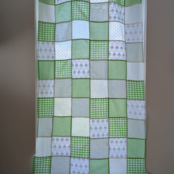 ❤真っ白な❤ホワイトリネン4種のランダムパッチワークカーテン☆60