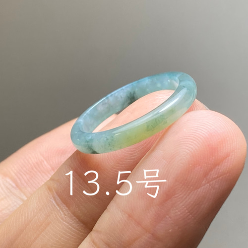 L16-24 氷種 13.5号 黄翡翠 グアテマラ産 A貨 本翡翠 くりぬき リング