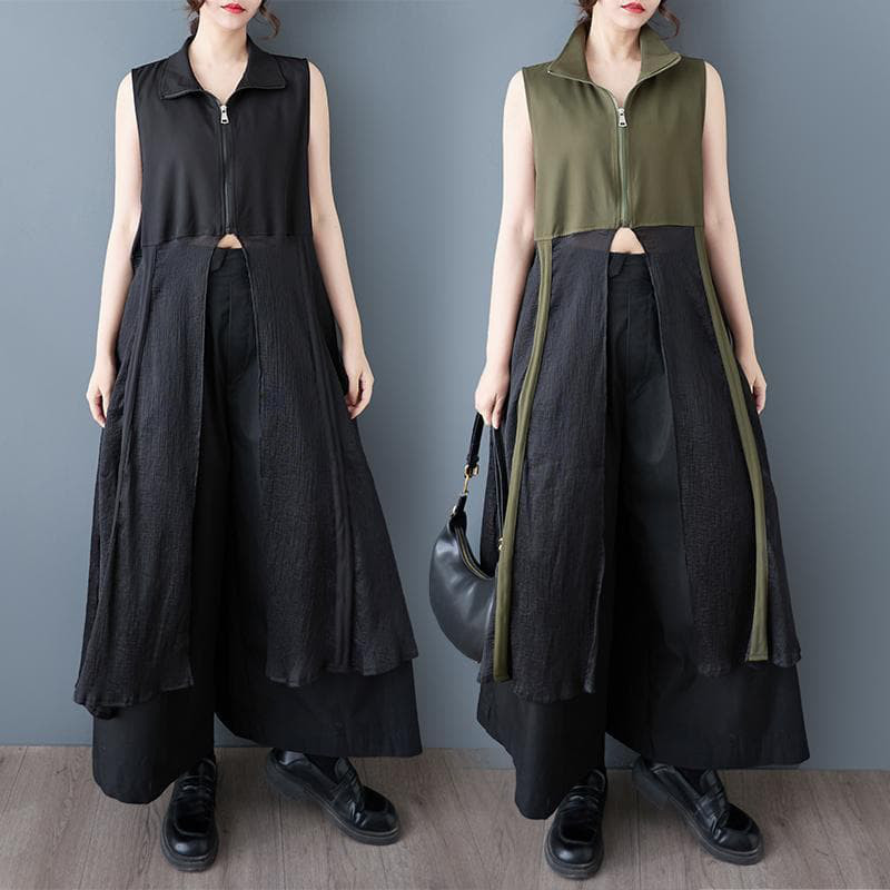 大きいサイズ ノースリーブ　ワンピース　レディース 春夏　 カーキ　新品 ロング