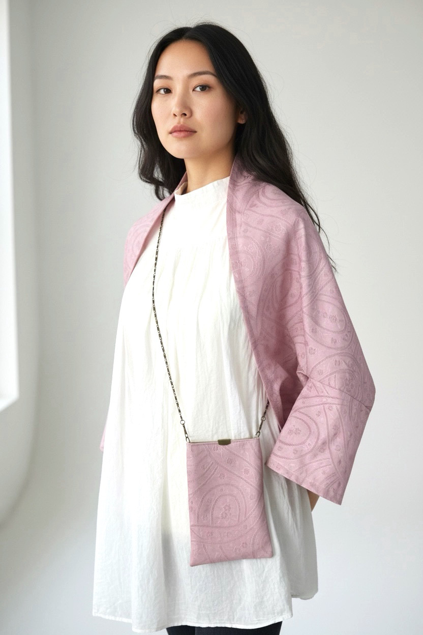 【超早割】〈さくら色〉春の羽織物とスマホショルダー◆ふんわり華やかマーガレット(ボレロ)
