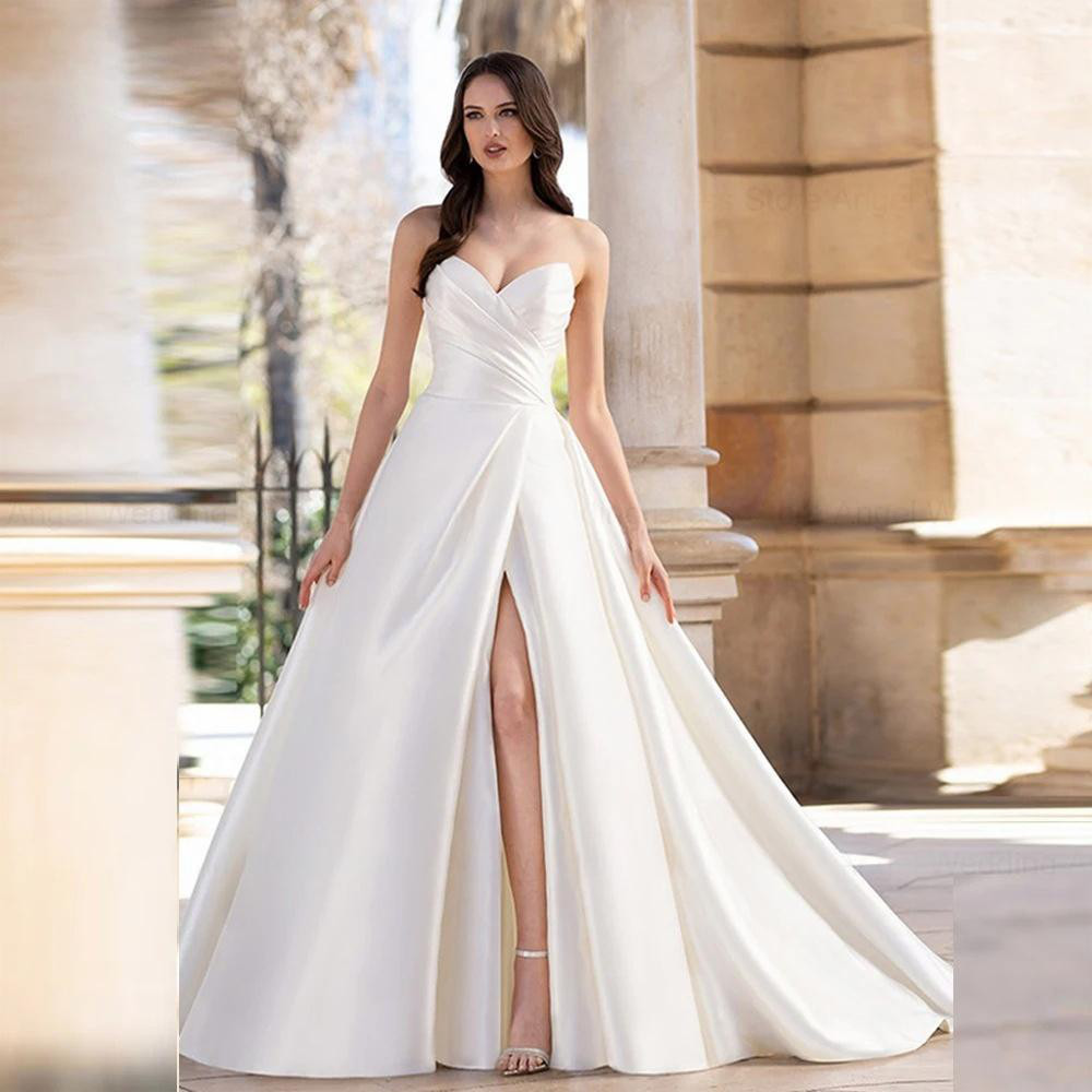 高級感 白 黒 オフショルダー 裾引き ウェディングドレス シンプル 花嫁 披露宴 二次会 前撮り HL1410