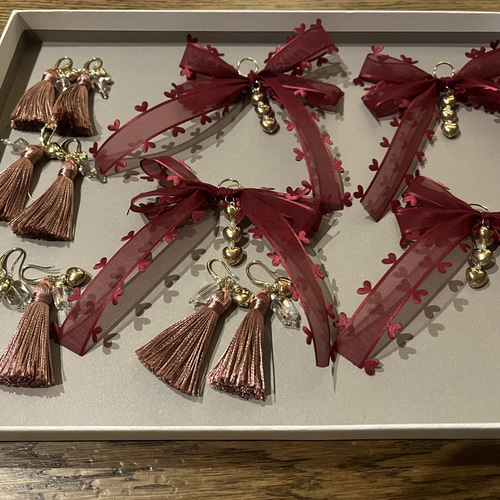 Valentine限定デザイン｜鞄アクセント｜ハートリボンチャーム