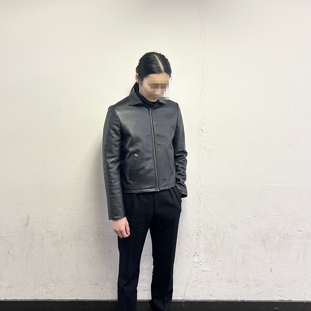 オールレザーブルゾン 本革製ジャケット アンブレラヨーク ブラック【受注制作･サイズオーダー対応】