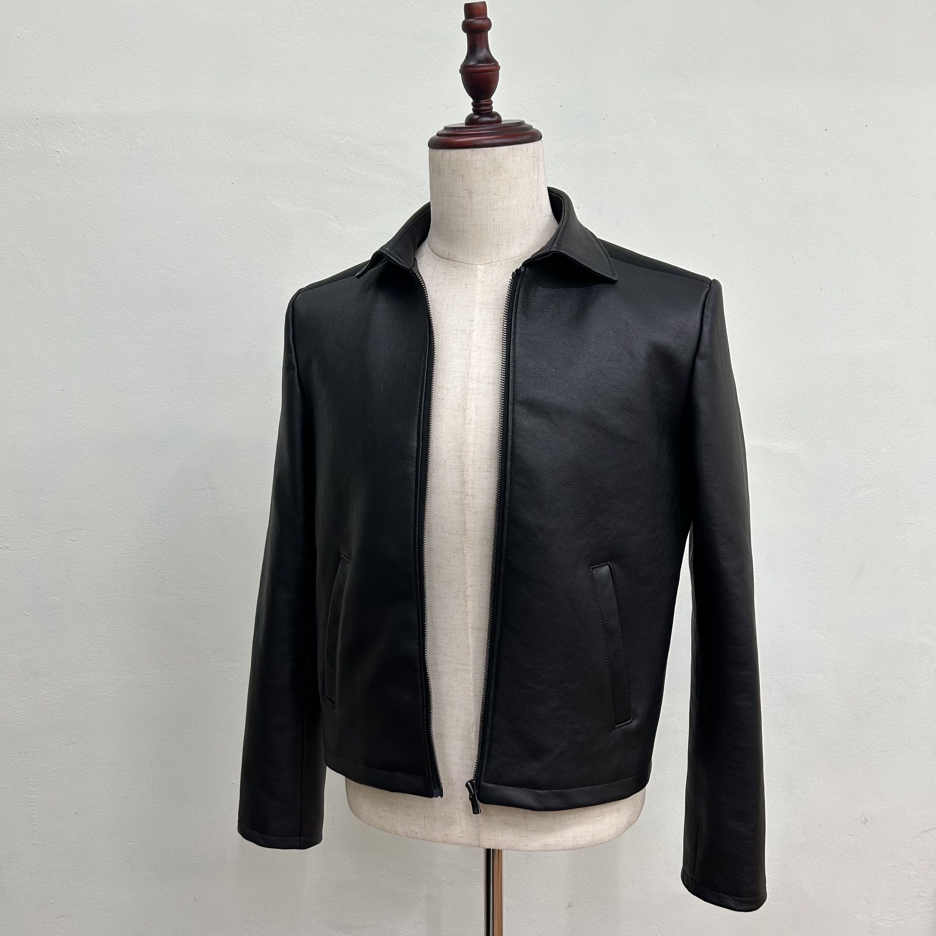 オールレザーブルゾン 本革製ジャケット アンブレラヨーク ブラック【受注制作･サイズオーダー対応】