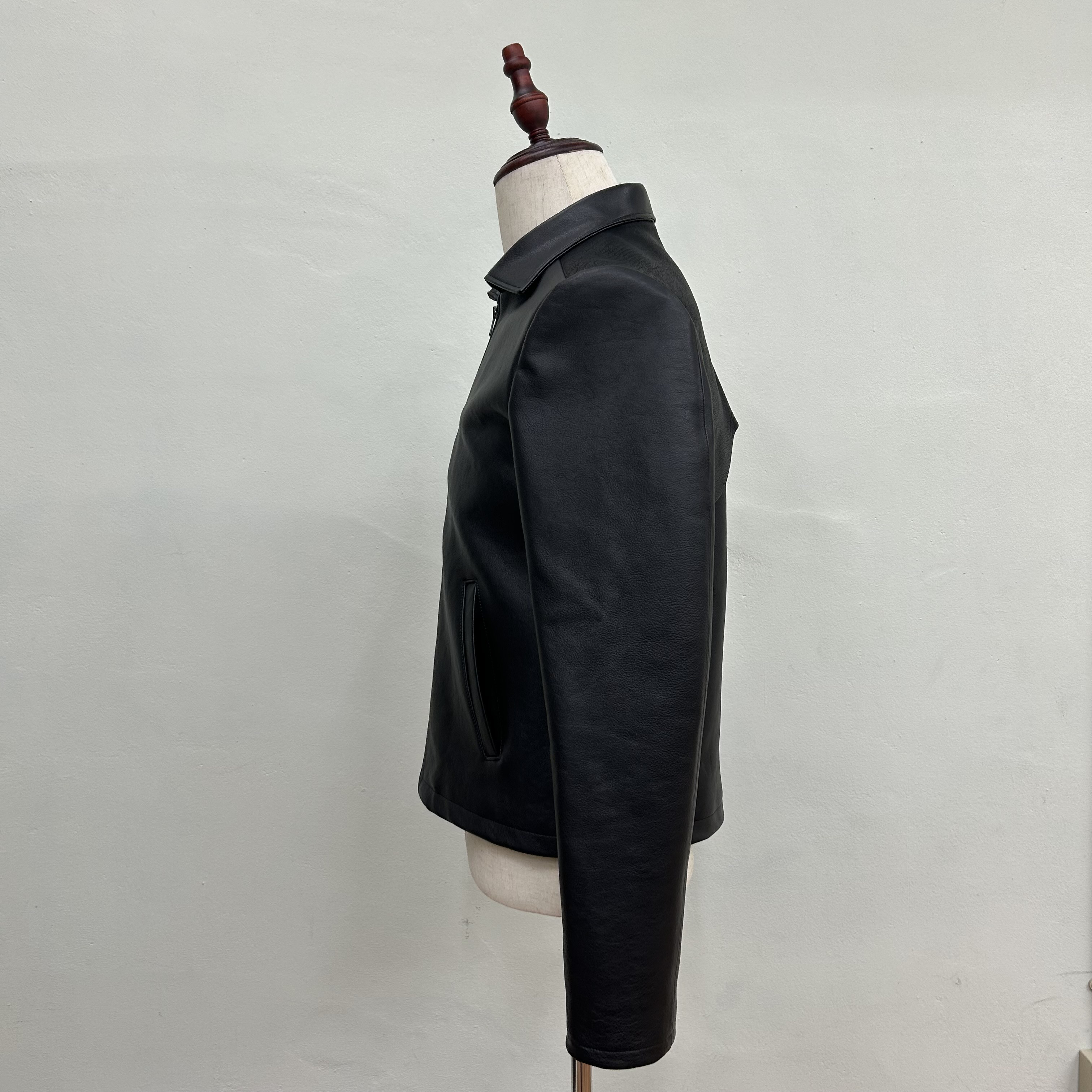 オールレザーブルゾン 本革製ジャケット アンブレラヨーク ブラック【受注制作･サイズオーダー対応】