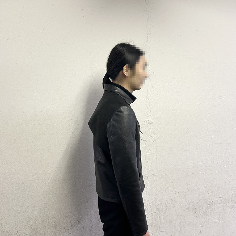 オールレザーブルゾン 本革製ジャケット アンブレラヨーク ブラック【受注制作･サイズオーダー対応】