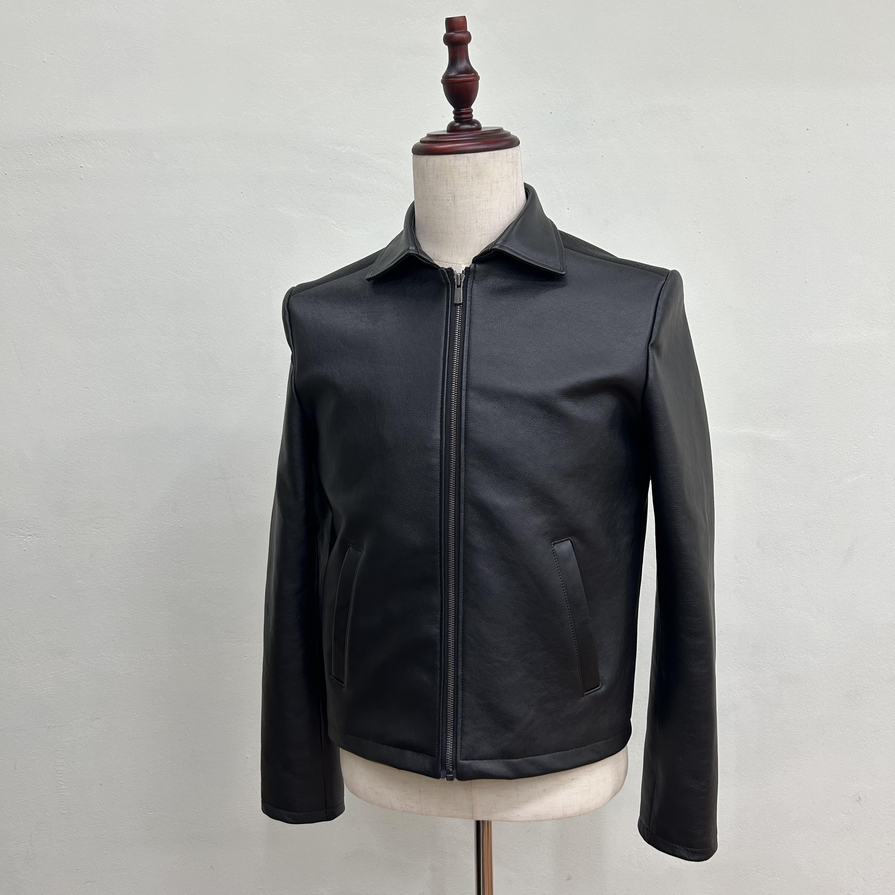 オールレザーブルゾン 本革製ジャケット アンブレラヨーク ブラック【受注制作･サイズオーダー対応】