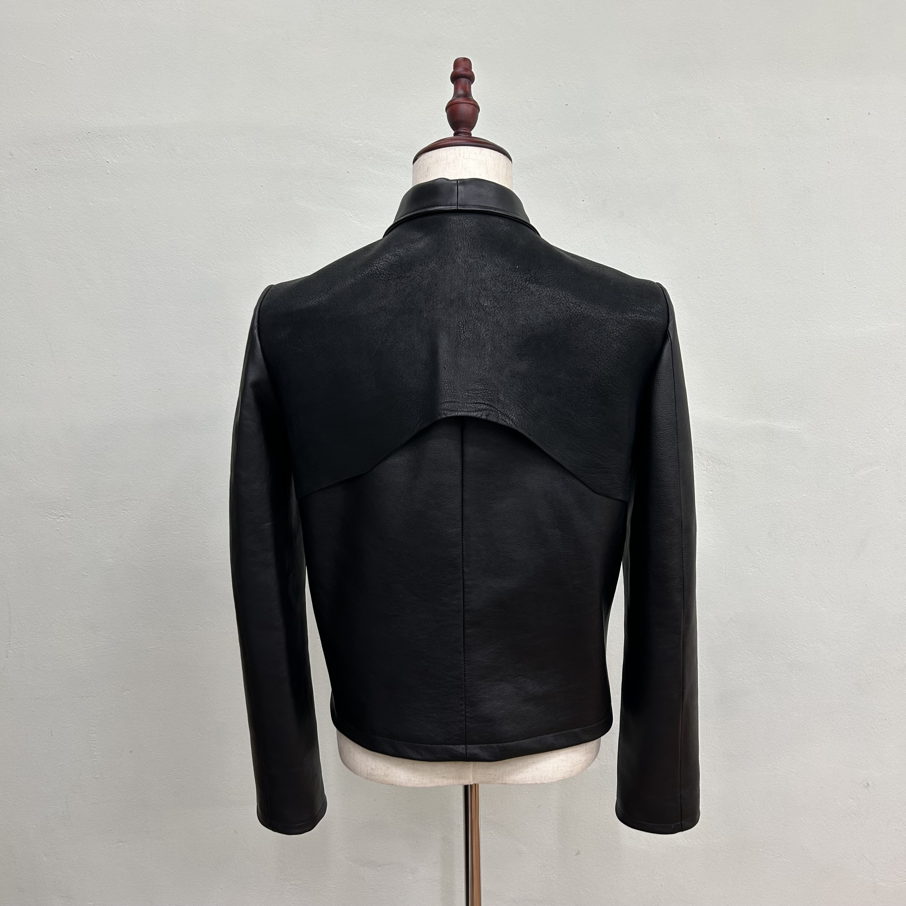 オールレザーブルゾン 本革製ジャケット アンブレラヨーク ブラック【受注制作･サイズオーダー対応】