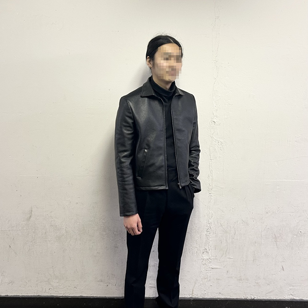 オールレザーブルゾン 本革製ジャケット アンブレラヨーク ブラック【受注制作･サイズオーダー対応】