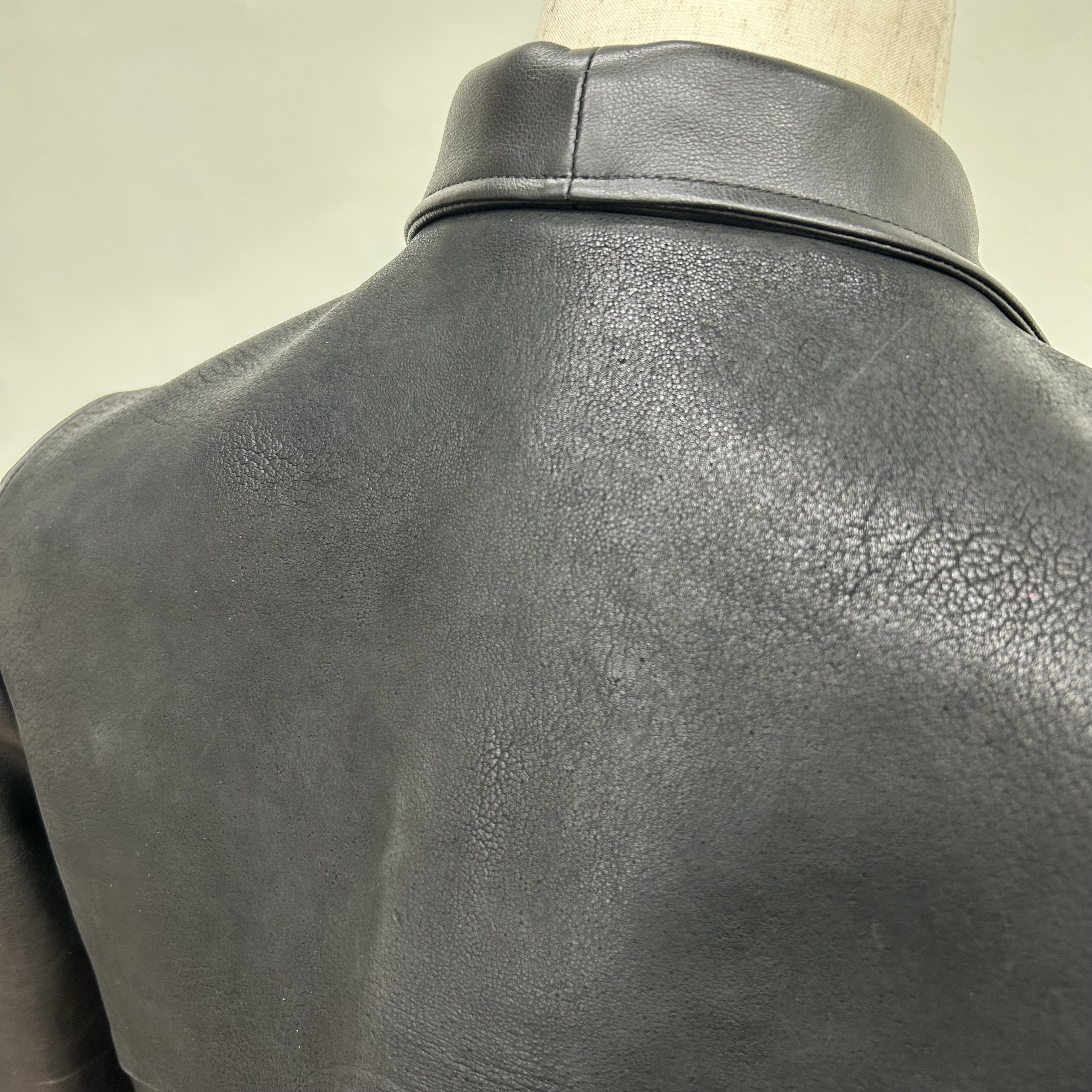 オールレザーブルゾン 本革製ジャケット アンブレラヨーク ブラック【受注制作･サイズオーダー対応】