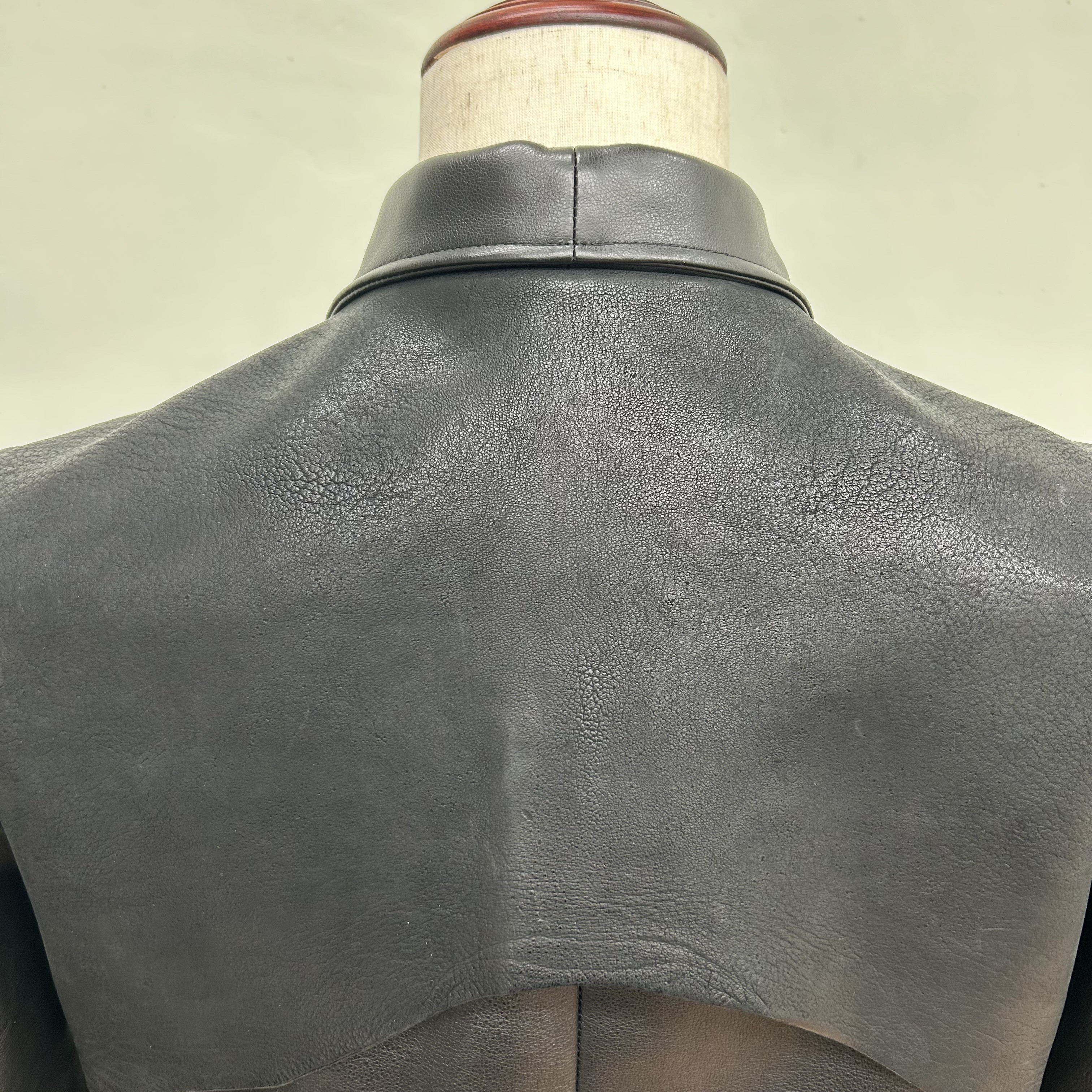 オールレザーブルゾン 本革製ジャケット アンブレラヨーク ブラック【受注制作･サイズオーダー対応】