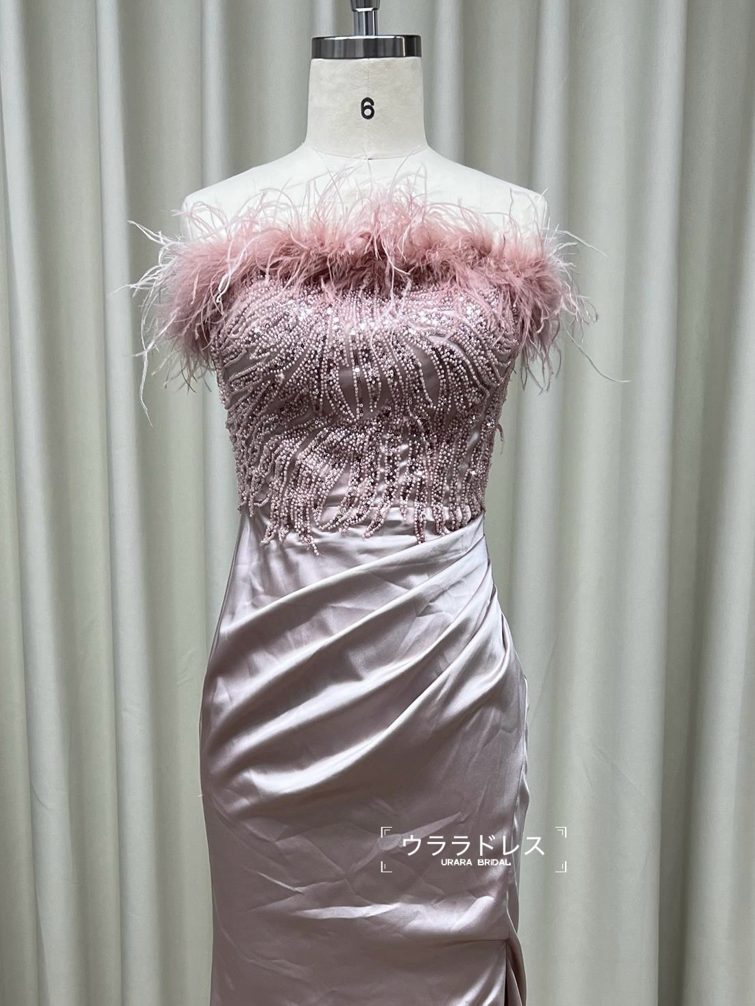 フェザーデザイン ビスチェ ロングドレス｜二次会・前撮り・パーティー