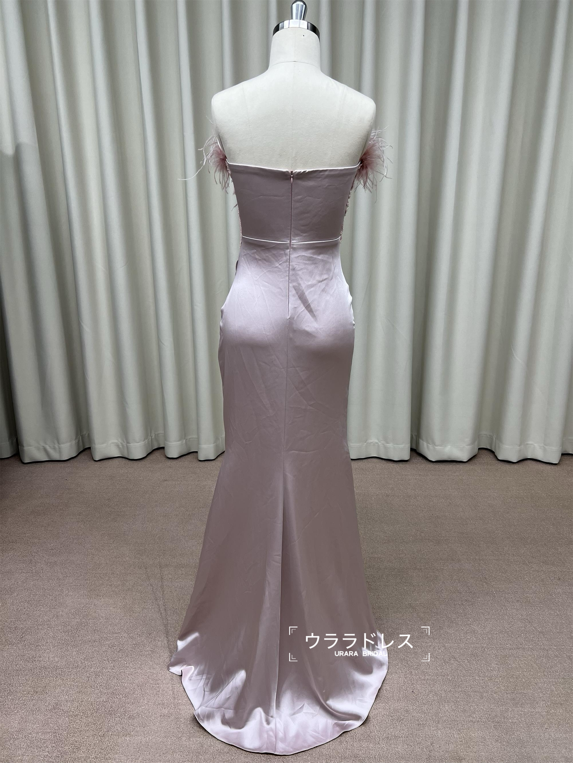 フェザーデザイン ビスチェ ロングドレス｜二次会・前撮り・パーティー