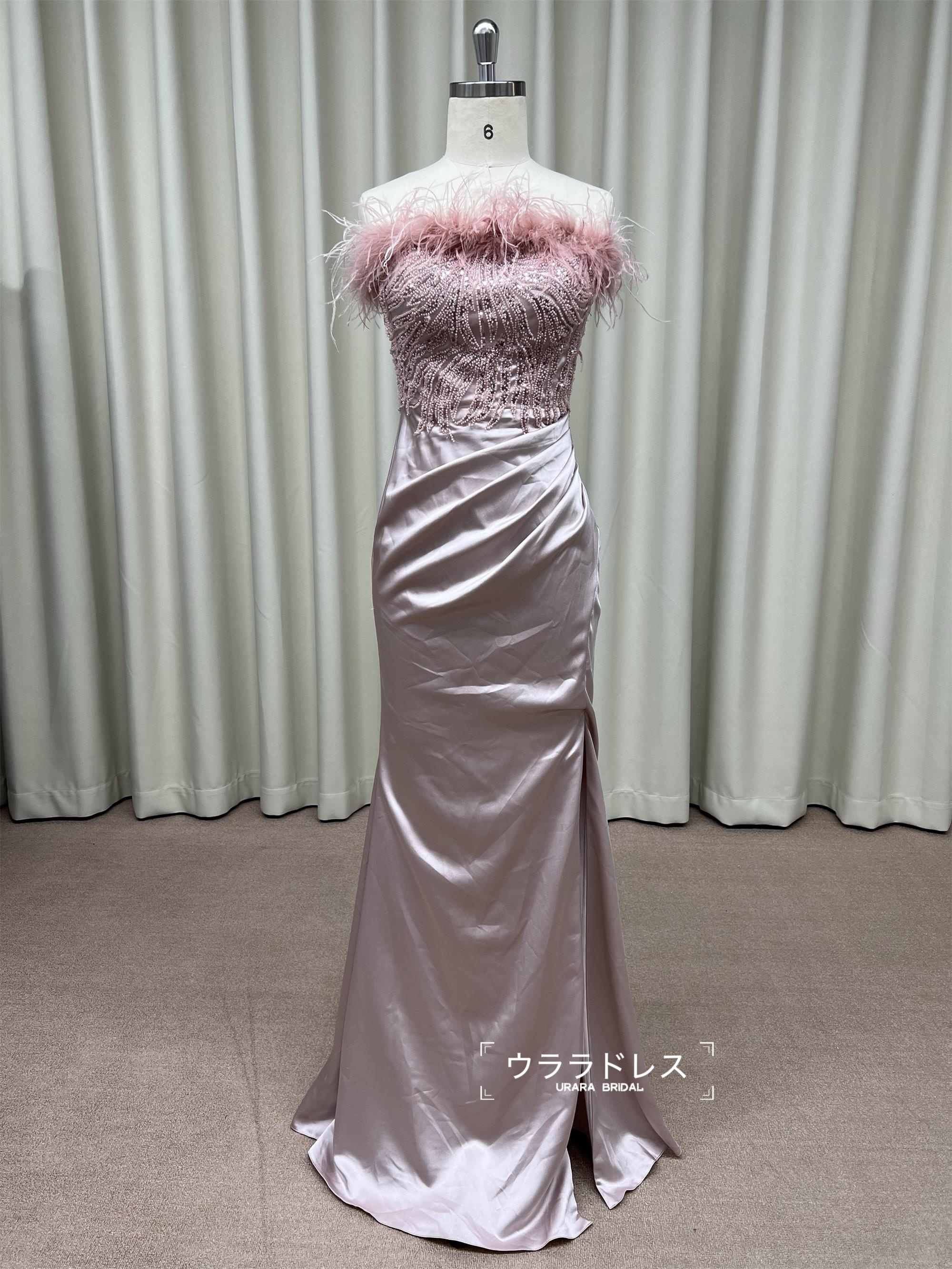 フェザーデザイン ビスチェ ロングドレス｜二次会・前撮り・パーティー