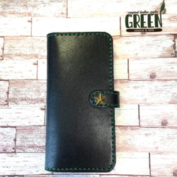 2枚ポケット付き ヌメ革iPhoneケース ナチュラル スマホケース 手帳型