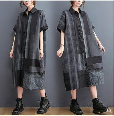 大きいサイズ　レディース　春夏 シャツワンピース 4,844円