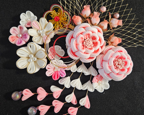 和装髪飾り つまみ細工 髪飾り 成人式 七五三 卒業式 パステルカラー