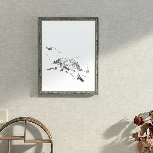 まつろわぬカラス-1- The untamed Crow-1-｜水墨画［半紙］額装済 絵画
