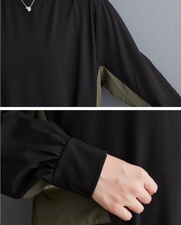 大きいサイズ レディース ロング　ワンピース　ゆったり　カーキ 秋冬 新品 長袖