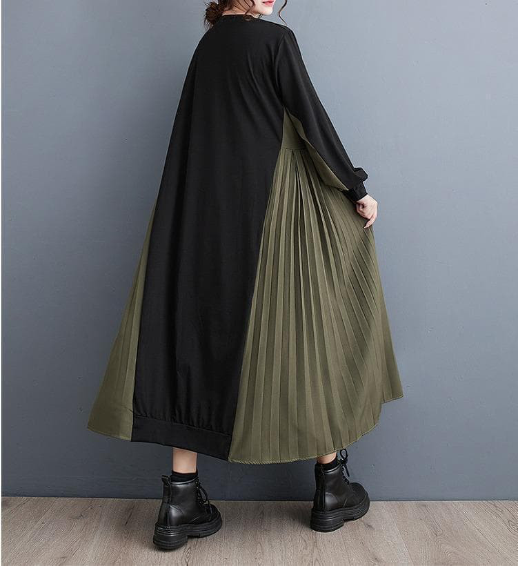 大きいサイズ レディース ロング　ワンピース　ゆったり　カーキ 秋冬 新品 長袖