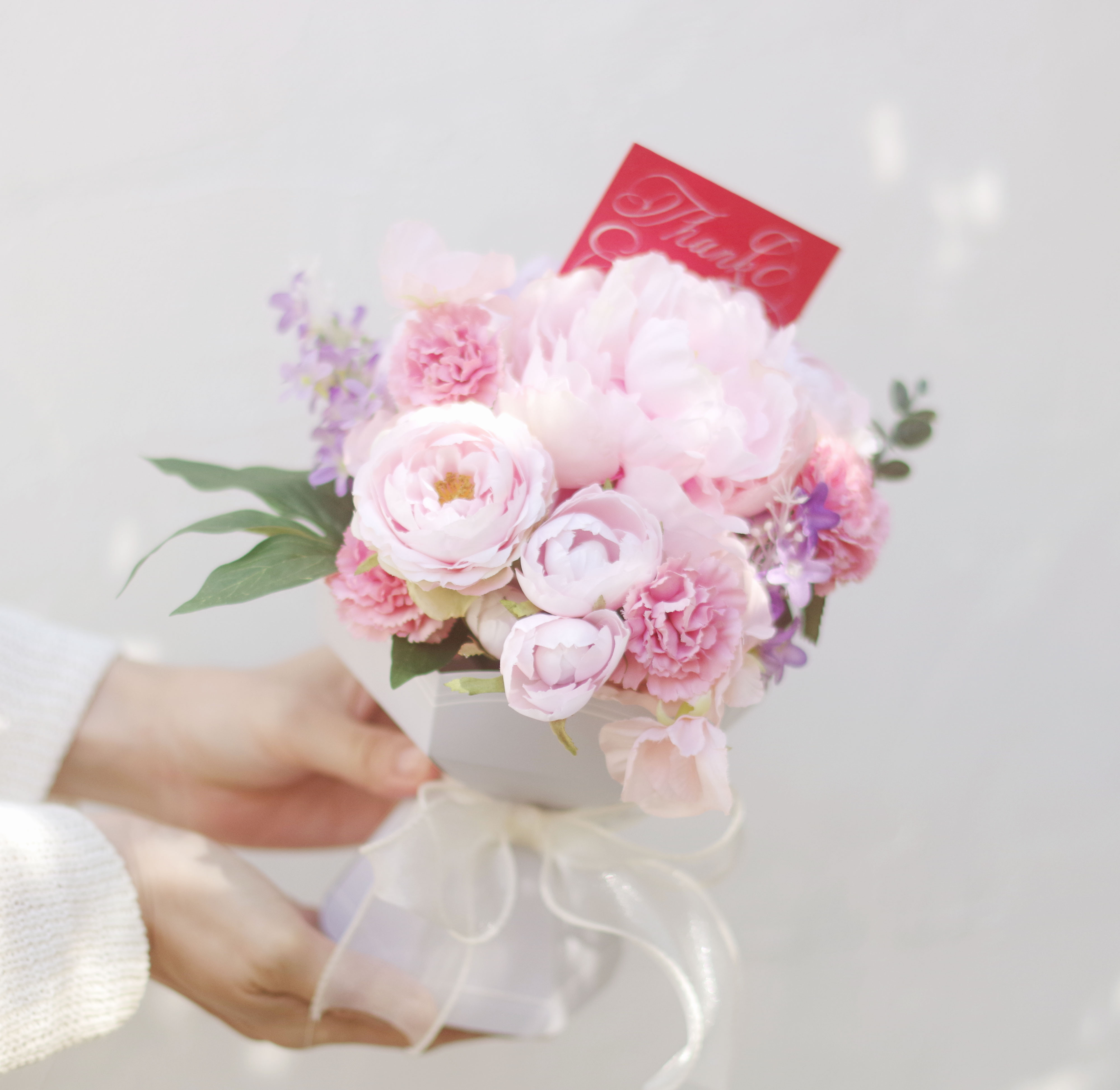 【母の日早割・数量限定・予約販売】ピオニーのアーティフィシャルフラワーブーケ Merci Élégantメルシーエレガン