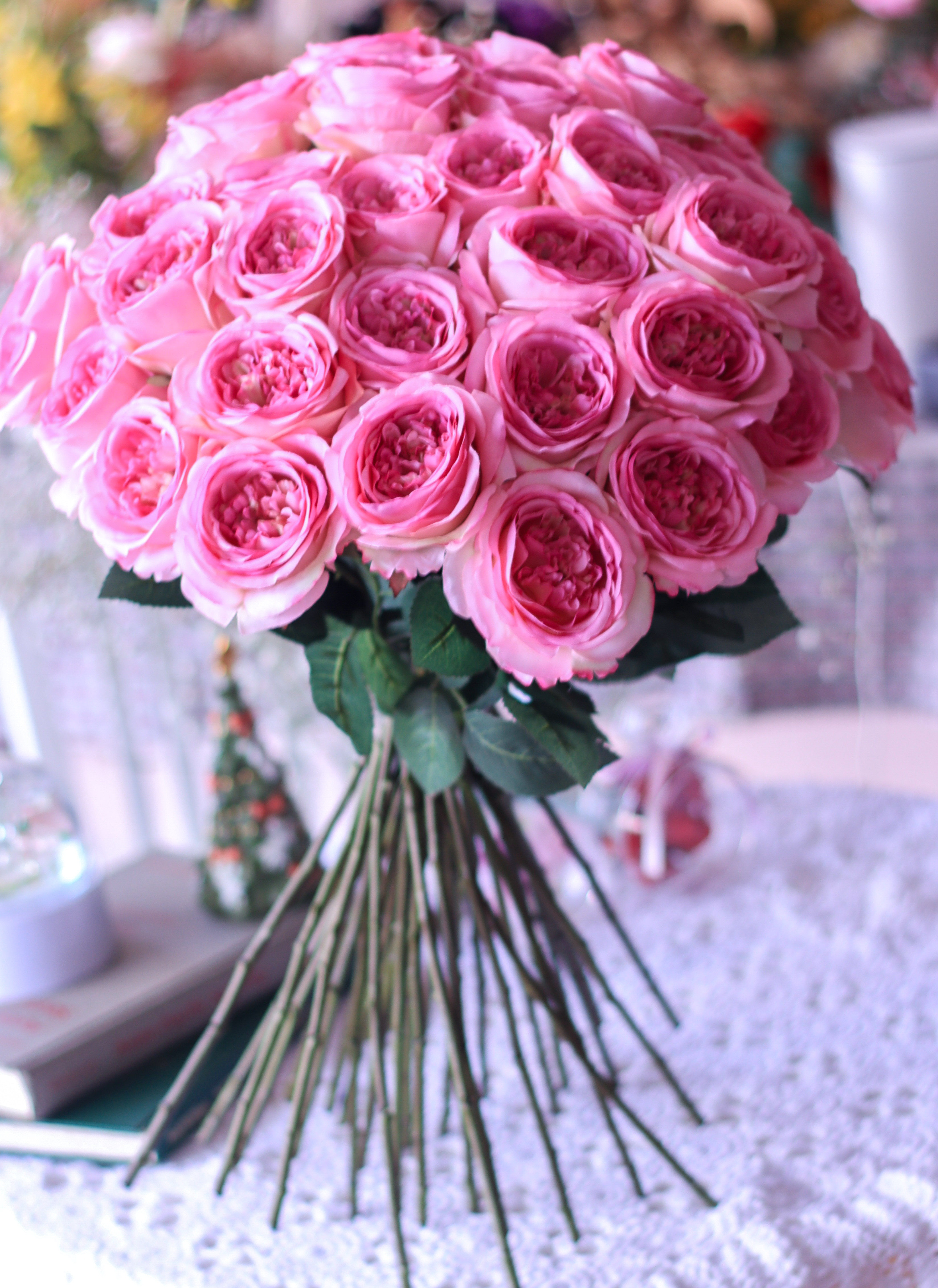 ローズブーケ（ロイヤルピンク）アーティフィシャルフラワー　ウェディング・前撮りに 18,500円