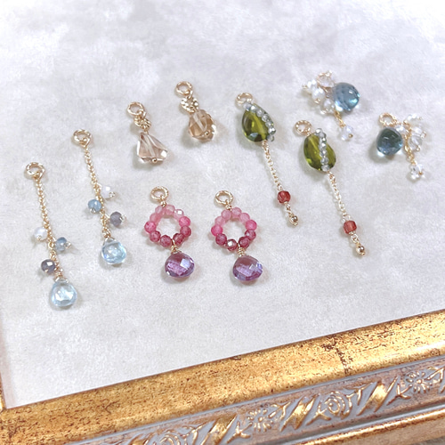 選べる天然石チャーム】14KGF ピアス・イヤリング用 チャーム ch2601