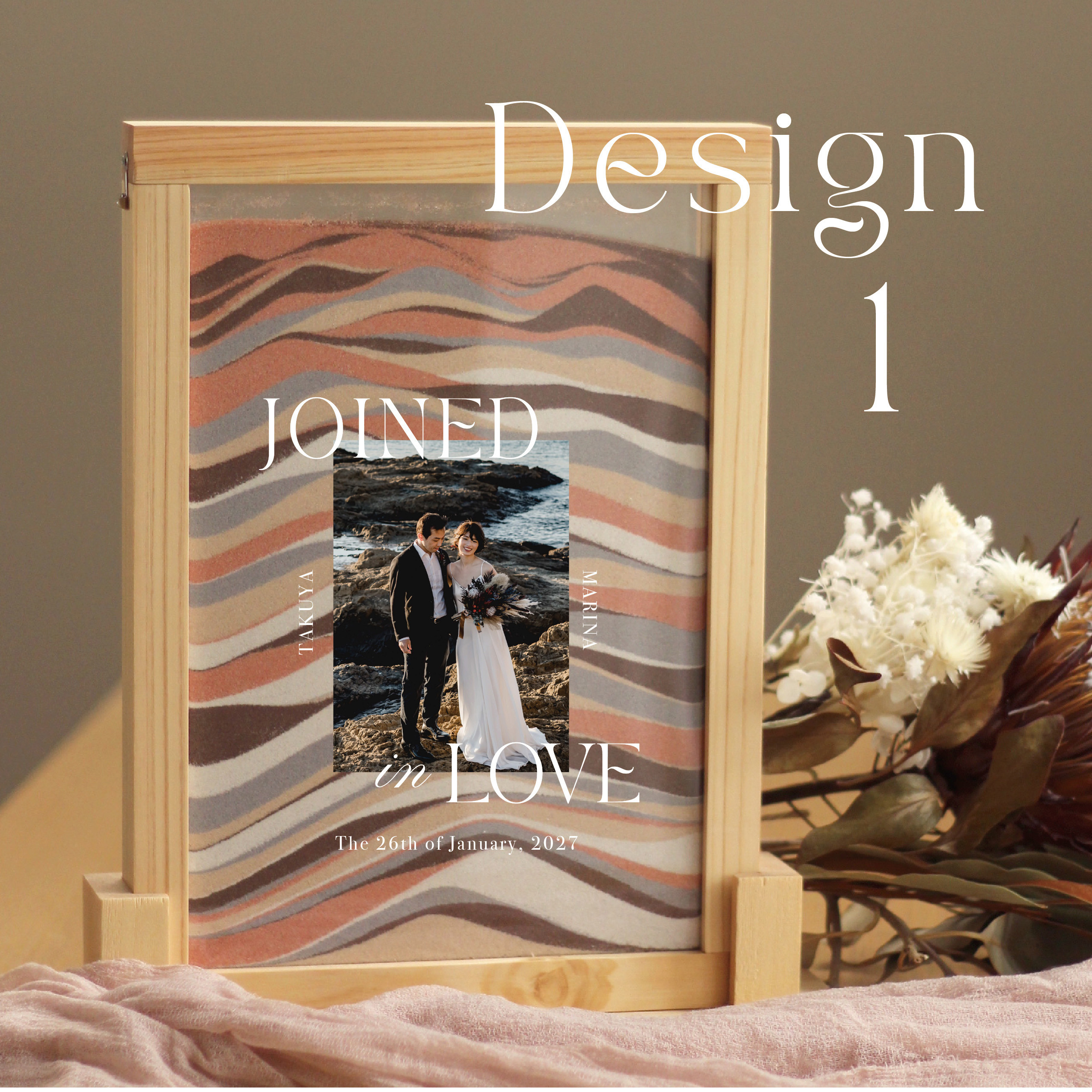 NEW！写真タイプのサンドセレモニーセット　オリジナル文章 刻印タイプ　結婚式　ウェルカムスペースに