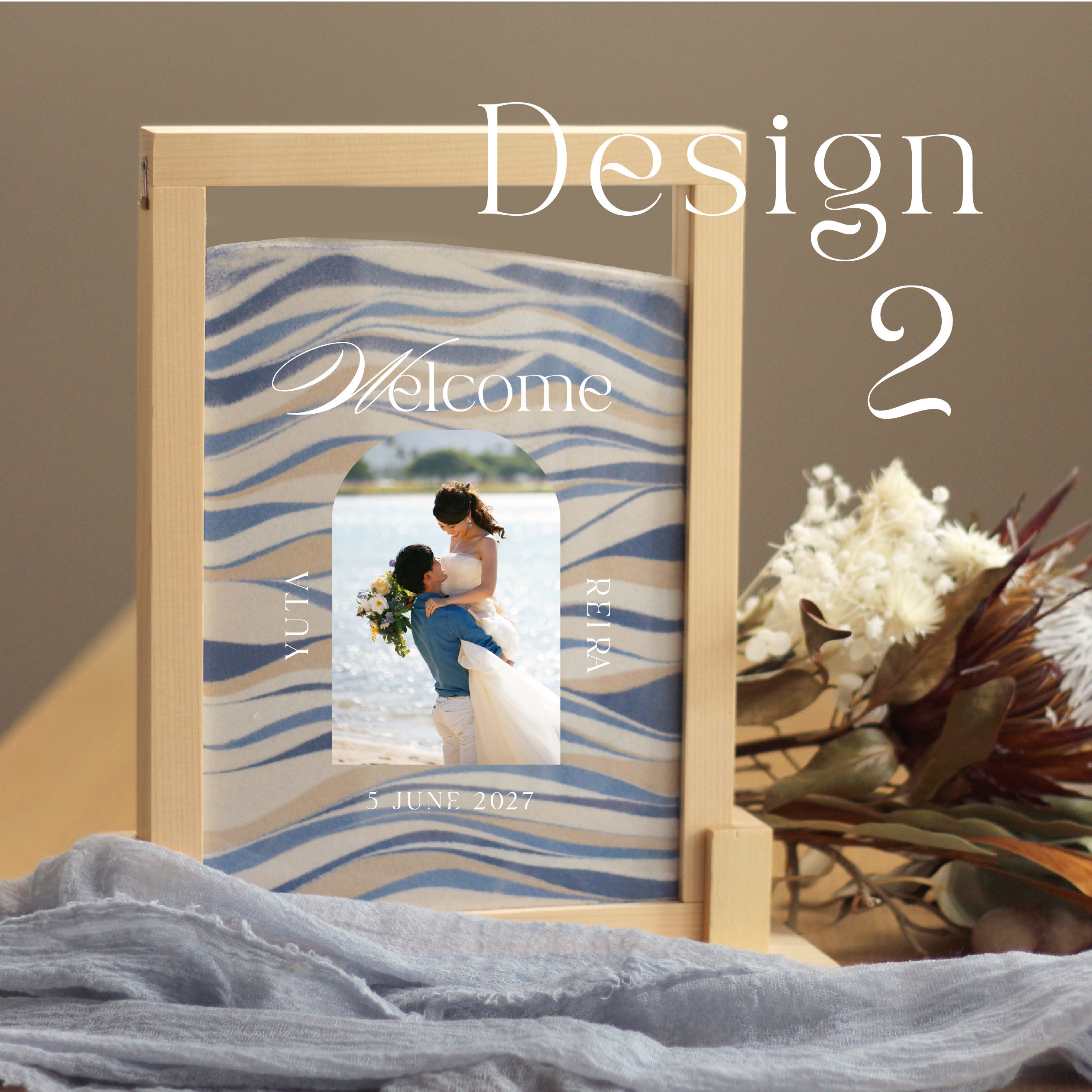 NEW！写真タイプのサンドセレモニーセット　オリジナル文章 刻印タイプ　結婚式　ウェルカムスペースに