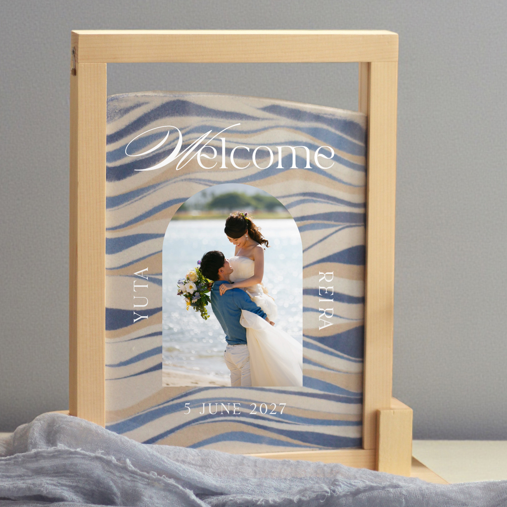 NEW！写真タイプのサンドセレモニーセット　オリジナル文章 刻印タイプ　結婚式　ウェルカムスペースに