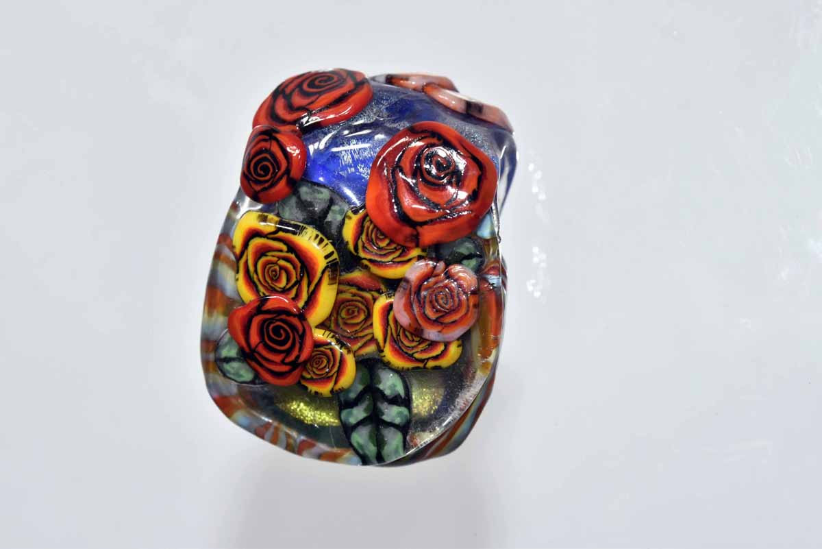 とんぼ玉 トンボ玉 蜻蛉玉 ペンダントトップ   モレッティ   ハンドメイド 11721-499