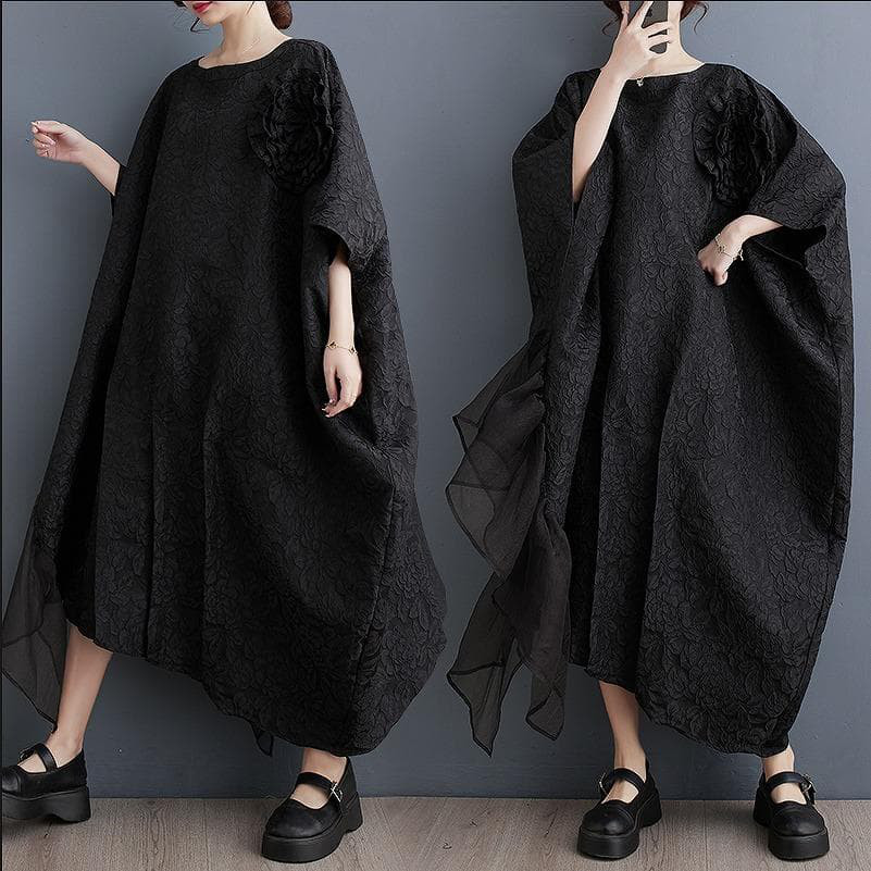 大きいサイズ ワンピース　ゆったり　レディース 秋冬　春 新品 長袖　ブラック 5,825円