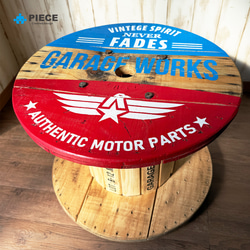 アメリカンドラム インテリア ガレージ テーブル 植物棚 電線ドラム