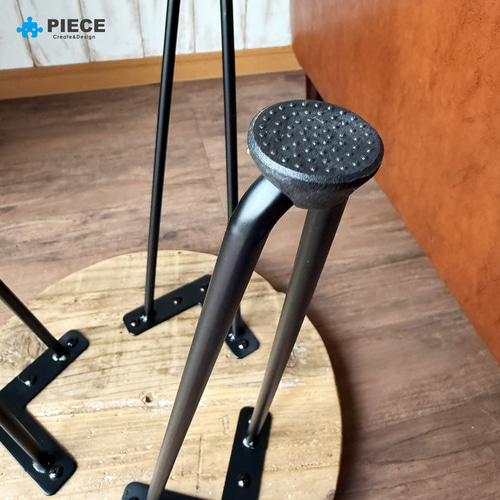 サイドテーブル 足場板 古材 アイアン 丸型 37cm ヴィンテージ カフェ