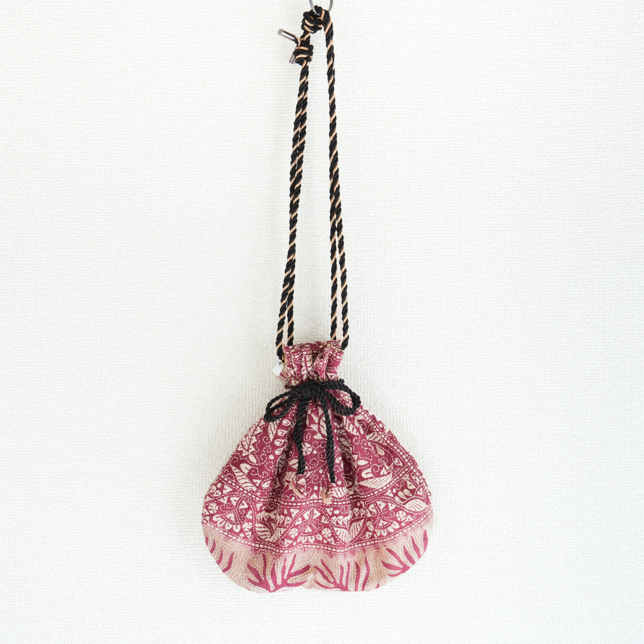 indian embroidery bag 2way -D- / インド刺繍 巾着バッグ