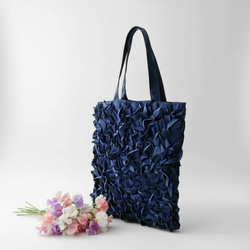 Midori Obi Arts花柄和装用バッグ 紺色 大きめ 和モダンの花 2Wayバッグ(グリーン) | iichi 日々の暮らしを心地よく