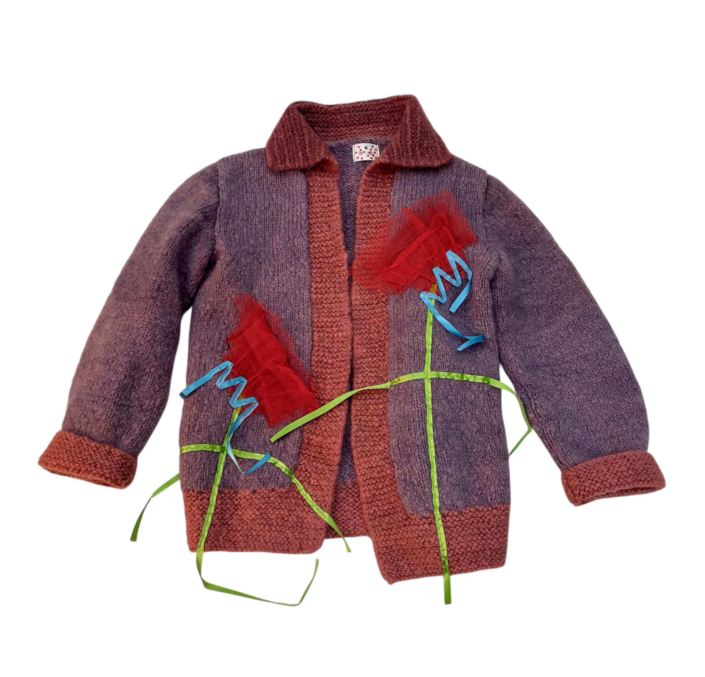 お花　カーディガン/古着リメイク/一点物