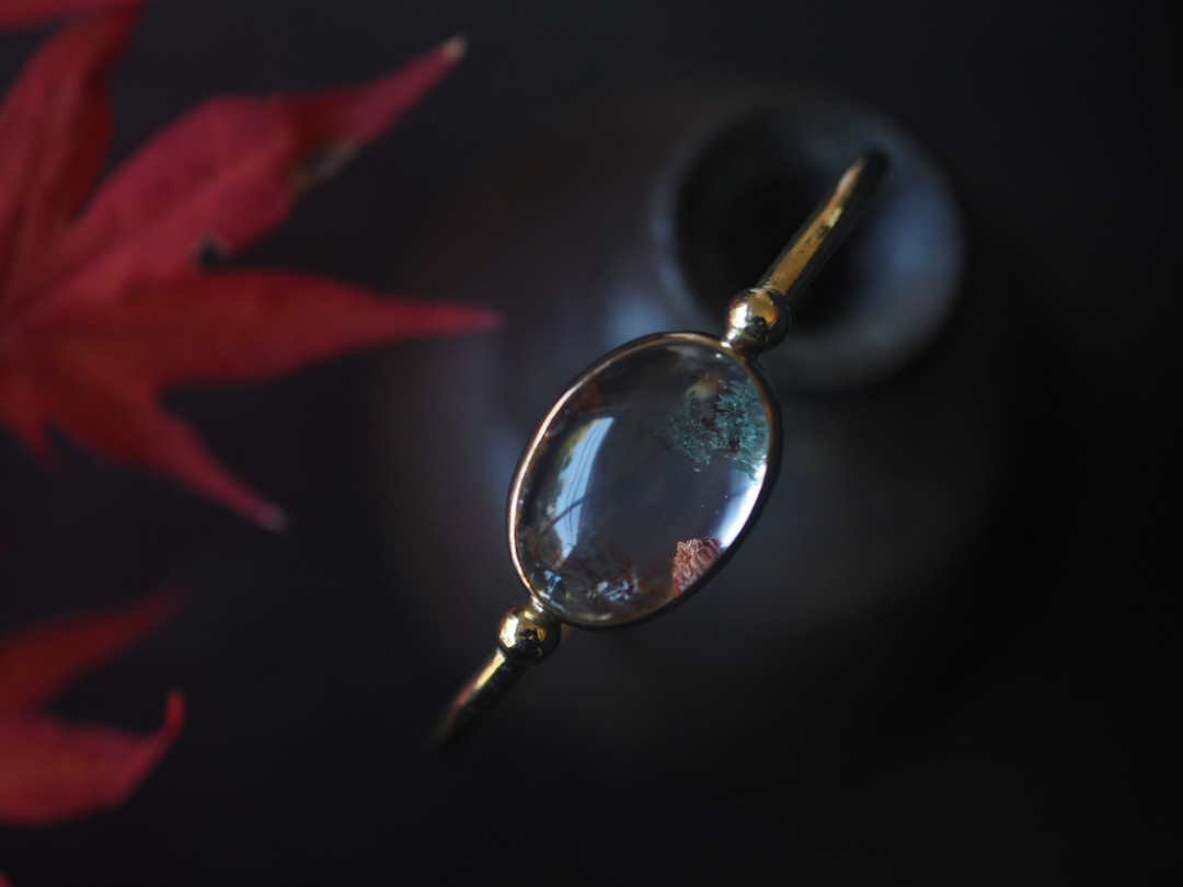 garden quartz brass bangle (yama-yosoou)