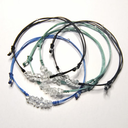 K様＜オーダー品＞天然石コードアンクレット 5本セット 水晶・さざれ