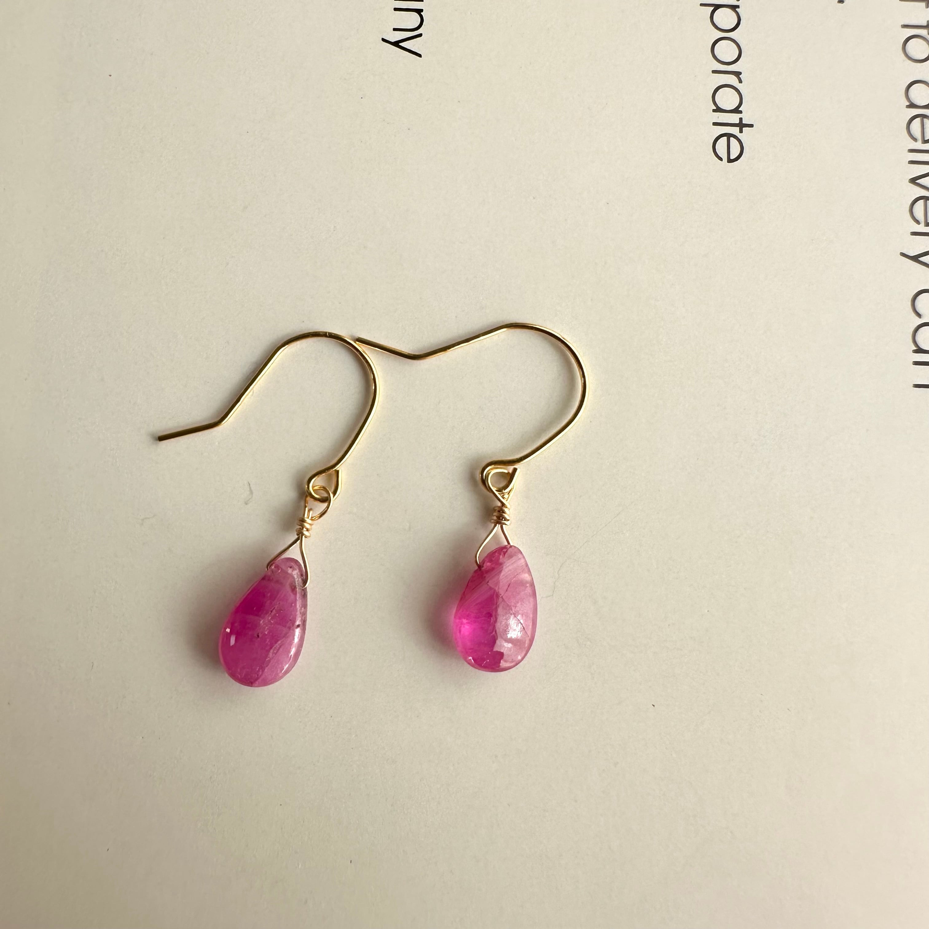 ミニッツルビー ピアス・イヤリング【14金GF】